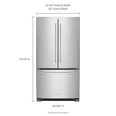 20-cu ft Counter-depth French Door Refrigerator with Ice Maker - KITCHENAID - KRFC300ESS04