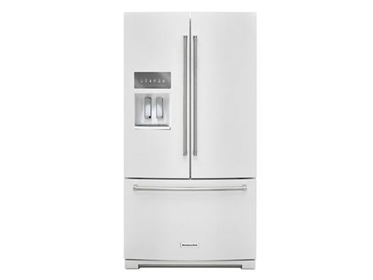26.8 cu. ft. 36-Inch Width Standard Depth French Door Refrigerator with Exterior Ice and Water - KITCHENAID - KRFF507HWH