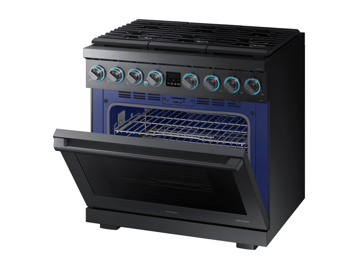 5.9 cu. ft. 36" Chef Collection Professional Gas Range in Black Stainless Steel - SAMSUNG - NX36R9966PM/AA