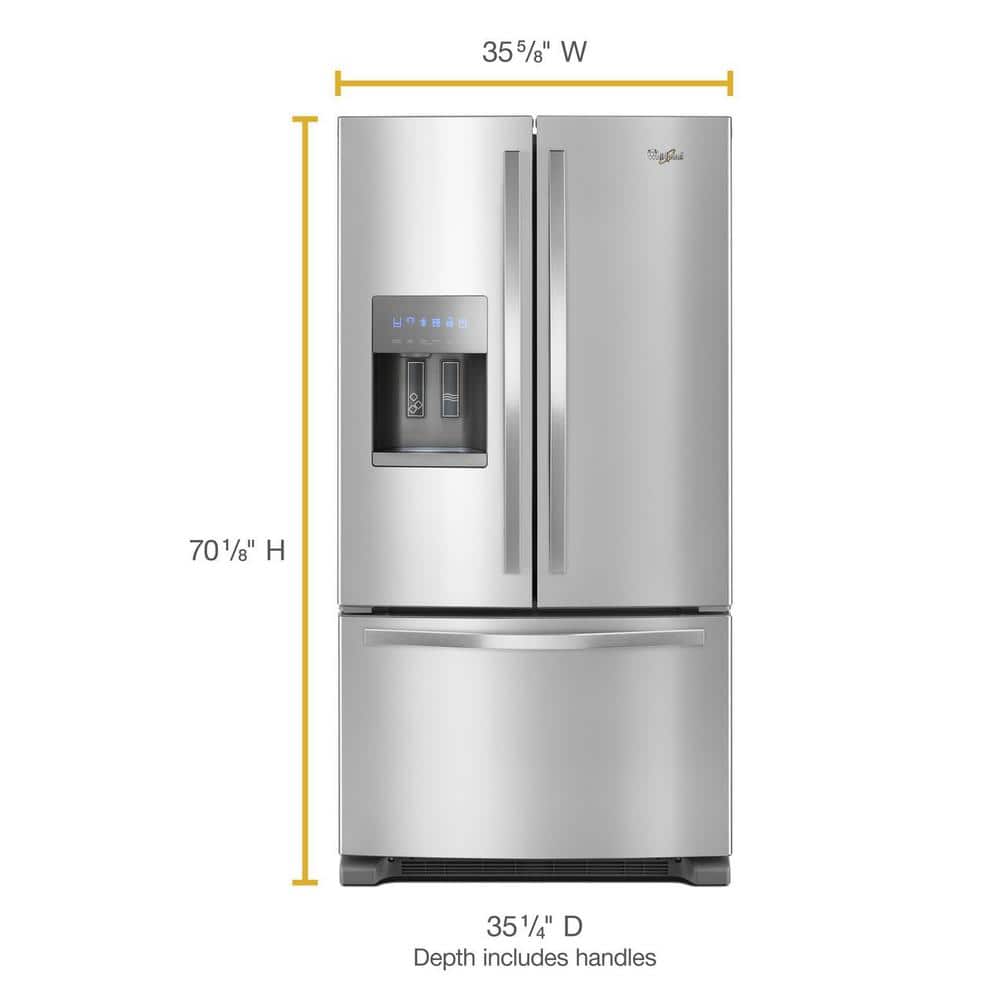 25 cu. ft. French Door Refrigerator in Fingerprint-Resistant Stainless Steel - Whirlpool - WRF555SDFZ12