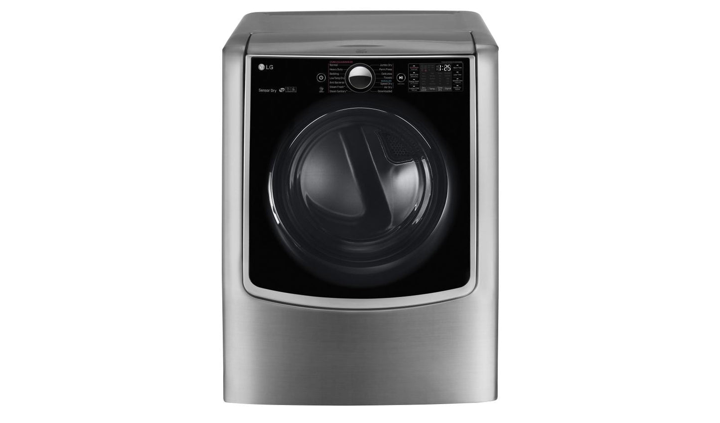 9.0 cu. ft. Large Smart wi-fi Enabled Gas Dryer w/ TurboSteam™ - LG - DLGX9001V